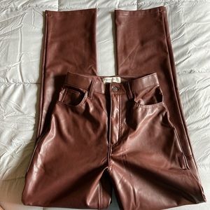Abercrombie straight leg leather pants